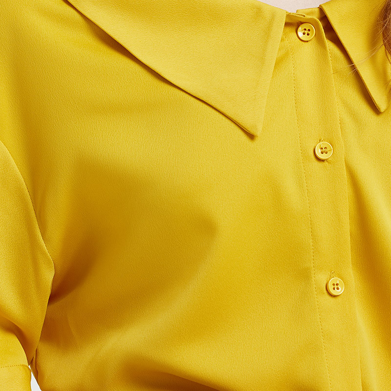 WEWE夏季简约纯色气质短袖雪纺衫5