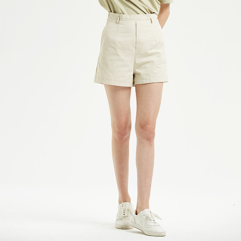 WEWE夏季高腰百搭气质宽松短裤3