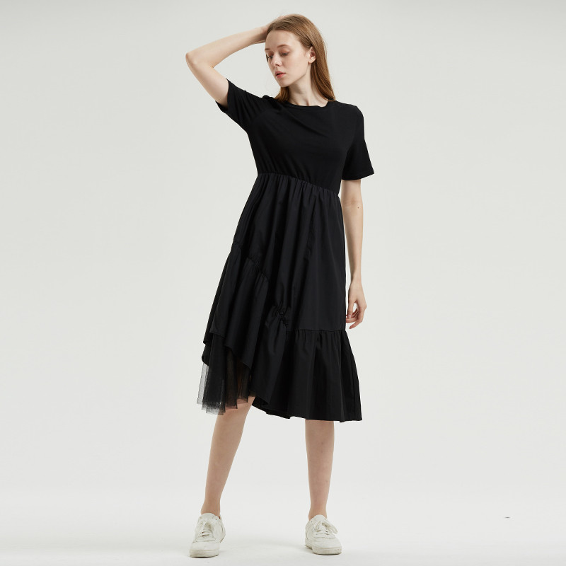 WEWE夏季收腰显瘦简约连衣裙3