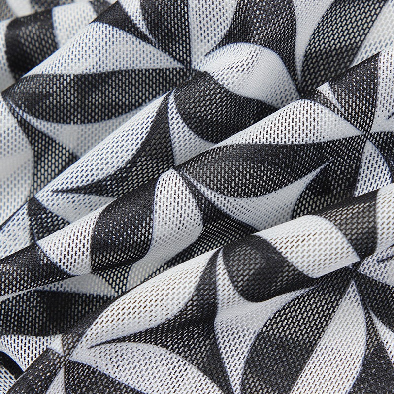 WEWE/唯唯 秋季圆领黑白撞色格子镂空性感时尚单层套头衫4