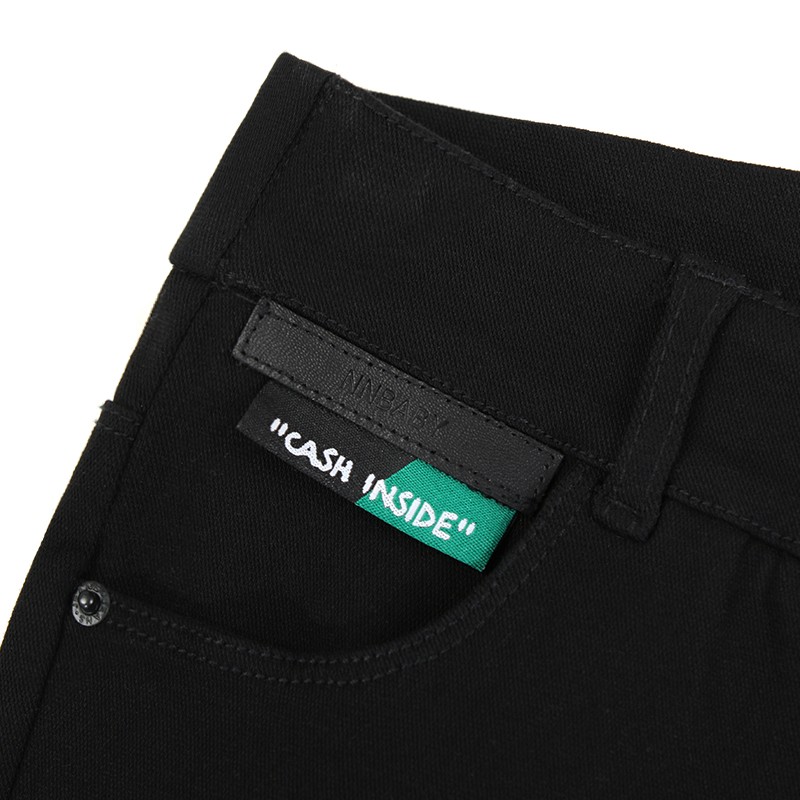 WEWE/唯唯 冬季新品高黑色束身显瘦加绒铅笔裤长裤4