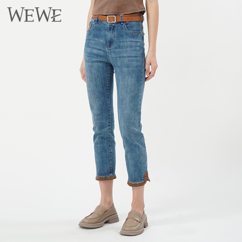WEWE/唯唯 秋季新品牛仔长裤1