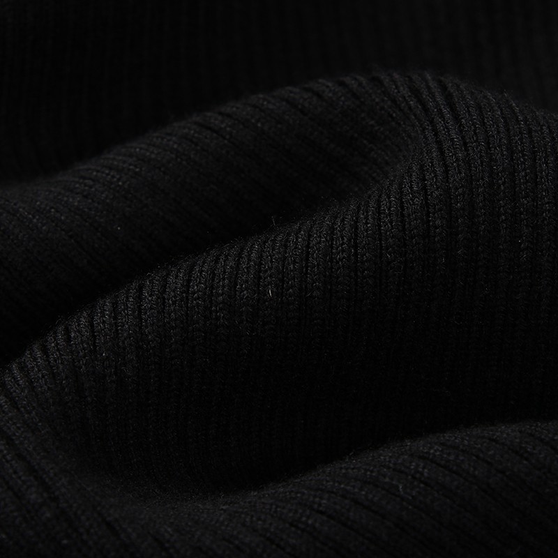 WEWE/唯唯 冬季V领单排扣修身显瘦条纹袖针织套头衫4