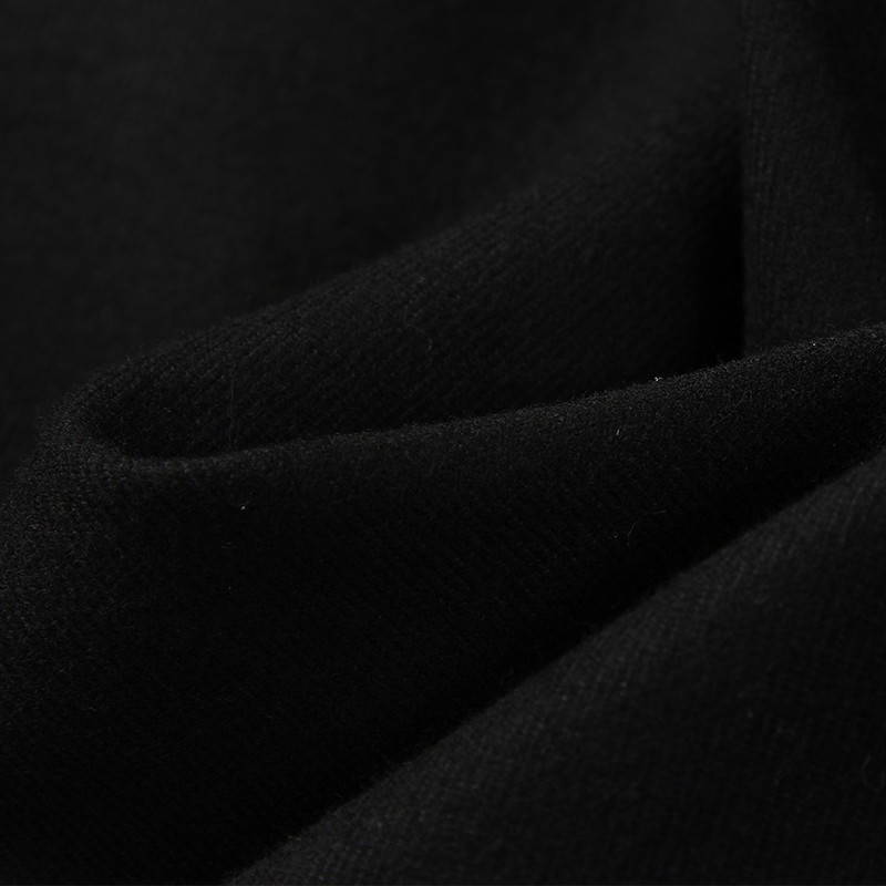 WEWE/唯唯 冬季高腰黑色百褶半裙短裙4